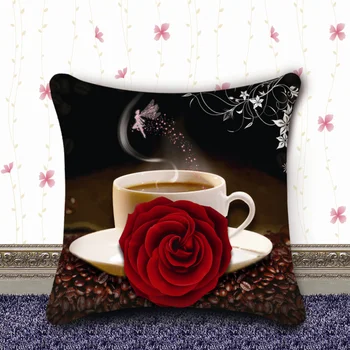 Meian, spausdinimo kryželiu pagalvę pora kavos Rožių Kryželiu naujas gyvenamasis kambarys sofos, pagalvėlės ir pagalvę