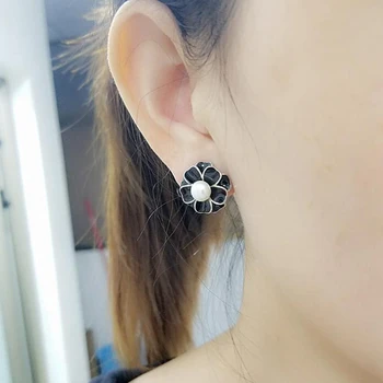 [MeiBaPJ]AAAA 6-7mm gėlavandenių perlų 925 sterlingas sidabro stud auskarai moterims skatinimo punktas aukštos kokybės gėlių auskarai