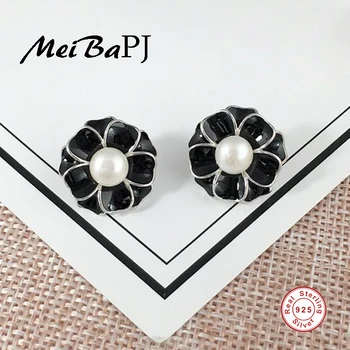 [MeiBaPJ]AAAA 6-7mm gėlavandenių perlų 925 sterlingas sidabro stud auskarai moterims skatinimo punktas aukštos kokybės gėlių auskarai