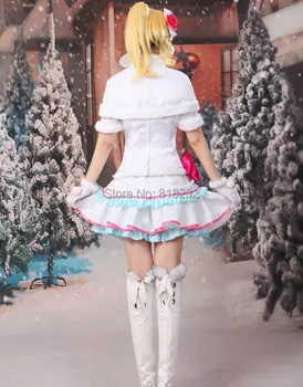 Meilė Gyvena Mokyklos Idol Projekto Sniego Halo Eli Ayase Cappa Viršūnes Suknelė Vienodą Aprangą, Anime Cosplay Kostiumai