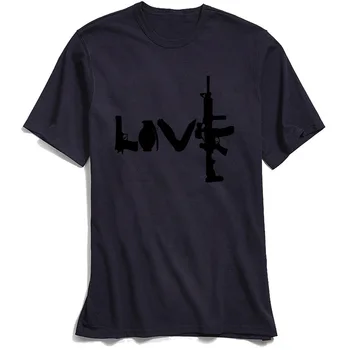 Meilės Ginklus T-shirt Vyrai Karinio Stiliaus Marškinėliai ar15 Derliaus Marškinėlius Medvilnės, Aukštos Kokybės Žalias Viršūnes & Tees Vyrų Streetwear