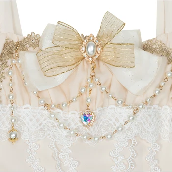 Melonshow Žvaigždėtu Nakties Saldus Lolita Dress Plius Dydžio Baltos Spalvos Viktorijos Suknelė Moterims Kawaii Drabužių Rankovių Merginos Princesė Suknelė