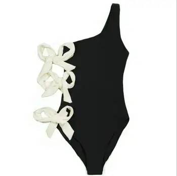 Melphieer Seksualus vieną petį maudymosi kostiumėlį 2020 tendencija moterų black vientisi maudymosi kostiumėliai, bikini plaukimo maudymosi kostiumėlį, aukštos kojos, maudymosi kostiumą