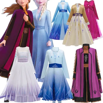 Mergaičių Suknelė 2 Elsa Princesė Dress Cosplay, Vaikams, Suknelės Mergaitėms Anna Elegantiškas Kostiumas Gimtadienis Vaikams Drabužių vestidos