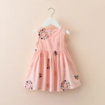 Mergaičių Suknelė Vasaros Baby Girl Naujas Vasaros Mielas Suknelė, Liemenė Vaikams Mergaitėms Gėlių Atsitiktinis Šalis Suknelės Korėjos Siuvinėjimo Princesė Suknelė