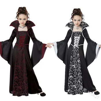 Mergina Cosplay Kostiumų Eksploatacinių savybių Dėvėti Helovinas Kostiumas Vaikų Ragana Dress Mergaitės Suknelė