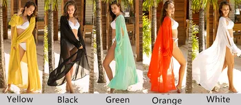 Merginos 2020 Seksualus Paplūdimio Suknelė maudymosi Kostiumėliai Moterų Paplūdimio Cover Up Cardigan maudymosi Kostiumėliai, Bikini, Padengti ups, Chalatas, Plage Šifono Suknelė Paplūdimys