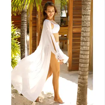 Merginos 2020 Seksualus Paplūdimio Suknelė maudymosi Kostiumėliai Moterų Paplūdimio Cover Up Cardigan maudymosi Kostiumėliai, Bikini, Padengti ups, Chalatas, Plage Šifono Suknelė Paplūdimys