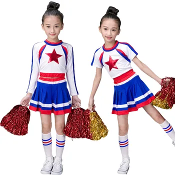 Merginos Cheerleader Kostiumai Mokyklos Komanda Cheerleaders Apranga Vienoda Rungtynės Pp Pp Kojinės