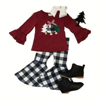 Merginos rudenį boutique Pledas Nustatyti Kalėdų eglutė siuvinėjimo rinkinys mergaitę nustatyti raudona 20