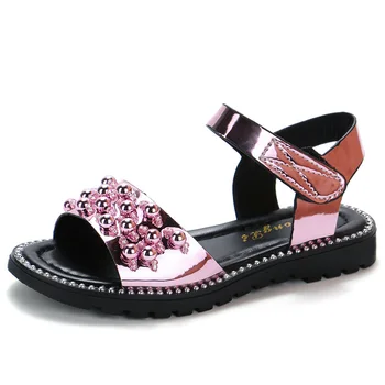 Merginos vasarą perlai sandalai 2020 naujų korėjos versija vaikų studentas duobute princess beach batai 5 6 7 8 9 10 11 12 Metai