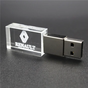 Metalas + stiklas 64GB R enault stiliaus pendrive usb2.0 4GB 8GB 16GB 32GB pen drive USB 