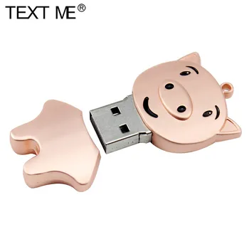 Metalo kiaulių USB Raktą Rašiklį Ratai 2.0 usb Asmeninį Pen Drive 32GB 4GB 8GB 16GB 64GB Memory Stick Dovana