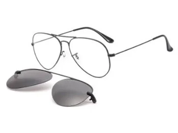 Metalo klipas aviacijos akiniai nuo saulės dydį, optiniai akiniai, rėmeliai su megnatic nuimamas poliarizuoti nuo saulės akiniai, lęšiai, 33054