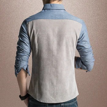 MIACAWOR Originalaus Dizaino Marškinėliai Vyrams Aukštos Kokybės Atsitiktinis Marškinėliai Slim Fit Long sleeve Camisa Masculina Camisa Socialinės Plius Dydis C215