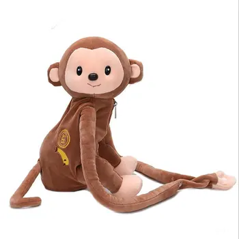 Mielas Animacinių filmų Beždžionė Pliušinis Kuprinė Mados Modeliavimas Gyvūnų Įdaryti Kelionės Pečių Maišą Žaislų Juokinga Dovana Mergaitėms, vaikams Baby