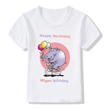 Mielas gyvūnų fox/raganosio/tinginys važinėti dviračiu spausdinti juokinga t shirts harajuku kawaii vaikai marškinėlius berniukų, mergaičių drabužiai vaiko marškinėliai