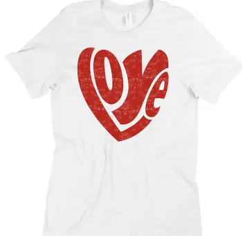 Mielas Labiau Patinka 70s Įkvėpė Ponios Tee Vasaros Raudona Širdis Dizainas Grafinis Marškinėlius Plius Dydžio Baltos Medvilnės Derliaus Saldus Atsitiktinis Marškinėlius