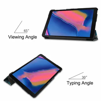 Mielas Modelius Ultra Plonas Sulankstomas Stovas Case for Samsung Galaxy Tab 8.0 2019 SM-už p200 P205 PU Odos Smart Cover 
