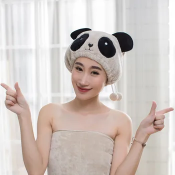 Mielas Panda Suaugusiųjų/Vaikų Plaukų Rankšluosčiai, Vonios kambarys Super Absorbentas Greitai-džiovinimo Mikropluošto Rankšluostis Soft Coral Vilnos Plaukai Sausi Bžūp Rankšluostį