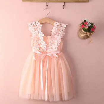 Mielas Vasaros Suknelė Baby Girl Drabužiai Šalis, Tiulio, Nėrinių Gėlių Gown Išgalvotas Dridesmaid Suknelė Sundress Mergaitės Suknelė