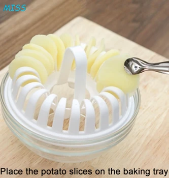 Mikrobangų DIY Bulvių, Daržovių Trapumą Žetonų Slicer Maker Rinkinys Virtuvės Įrankis Namuose Amatų Mikrobangų Slicer maisto ruošimo Priemonės Atsitiktinai Spalva