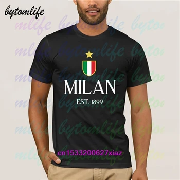 Milano T-Shirt Vasaros Spausdinti Black Marškinėliai Drabužių Populiarus Marškinėliai Medvilnės Tees Nuostabi Trumpas Rankovės Unikali Vyrų Viršūnės