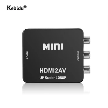 MINI 1080P HDMI suderinamus SU AV Converter BOX HD Video Converter Box HDMI2RCA AV/CVSB L/R Vaizdo Mini HDMI2AV Parama NTSC, PAL