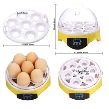 Mini 7 Kiaušinių Inkubatorius Paukščių Inkubatorių Brooder Skaitmeninis Temperatūros Perykla Kiaušinių Inkubatorius Hatcher, Vištienos, Antis, Paukštis, Karvelis
