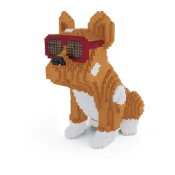 Mini Blokai Mielas šunelis modelių Kūrimo Buldogas Švietimo Žaislas Vaikams Įdomus Mergaičių Dovanas Vaikams Kalėdų dovana Gimtadienio