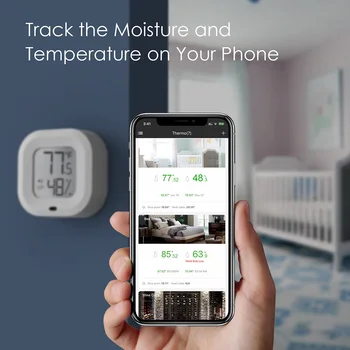 Mini Bluetooth 5.0 Belaidis Termometras su Drėgmėmačiu APP Kontrolės Kompaktiškas Patalpų Temperatūros ir Drėgmės Jutiklis Monitorius Namas