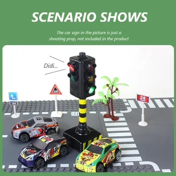 Mini Eismo Signalas Šviesa, Žaislas, Modelis, Modeliavimas Kelio Ženklas Scena, Garsas, LED Vaikas Saugaus Eismo Švietimo Mokymosi Žaislas, Automobilių Reikmenys