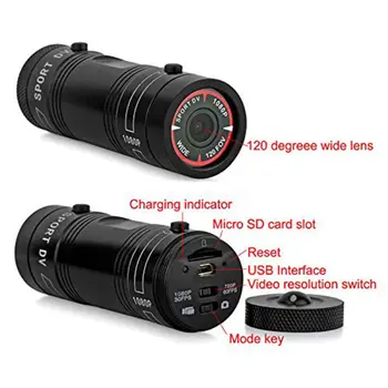 Mini F9 HD 1080P Dviračio Motociklo Šalmas Sporto Kamera Video Recorder DV Kameros
