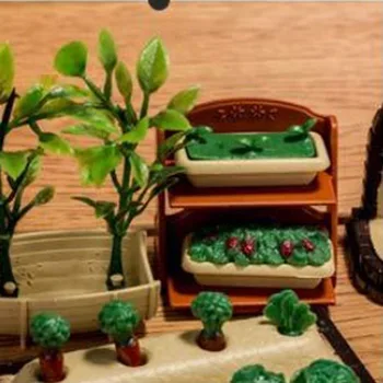 Mini Figūrėlės Sodo Daržovių, Gėlių, Maisto, Baldų Rinkiniai Lėlės Namas Reikmenys, Žaislai, Plastikiniai Amatų Žaislai Vaikams