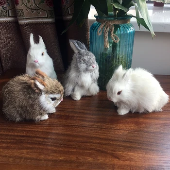 Mini Mielas Triušiai/Viščiukai Pliušiniai Žaislai Kailio Tikroviška Gyvūnų Easter Bunny Modeliavimas Rabbit Žaislas Modelis Gimtadienio Dovana Triušis Lėlės
