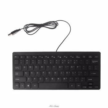 Mini Ultra Plonas Tylus Klaviatūros 104 Klavišai, mygtukai Multimedia USB Laidinė Klaviatūra Nešiojamas PC Desktop Black
