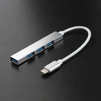 Mini USB-C HUB Tipo C iki 4 Port USB2.0 HUB OTG Adapteris Keitiklis Splitter