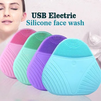 Mini USB Sonic elektros silikono valiklis teptuku ant švarios odos, pašalinti odos priemaišų, elektros veido massager SU152
