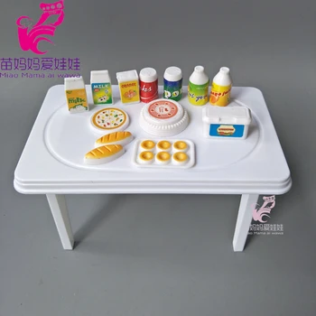 Mininature Modeliavimas 1/6 lėlės aksesuaras vakarienės stalo, butelis tortas barbie lėlės monster high lėlės namas žaisti žaislas
