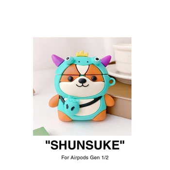 Minkštas Apsauginis Silikono Atveju Airpods 1/2 pro SHUNSUKE šuo klientų kostiumas mielas žaislas su keychain karabinai kablys priedai