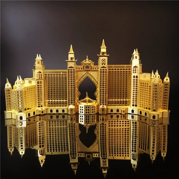 MMZ MODELIS NANYUAN 3D Metalo įspūdį Atlantis Hotel Dubai architektūros Dėlionė 