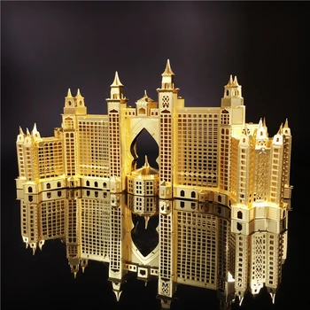 MMZ MODELIS NANYUAN 3D Metalo įspūdį Atlantis Hotel Dubai architektūros Dėlionė 