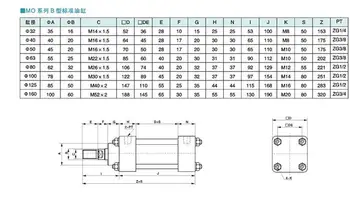 MOB (HGG) lengvosios alyvos, hidraulinės cylinder40cylinder naftos pneumatinių cilindrų, hidraulinių komponentų MOB40-50/100/150/200/250/300