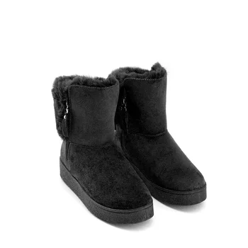 Modela kailio pamušalu, batai moterims, žiemos 2020 batai nuo šalčio atsitiktinis užtrauktukas uždarymo dirbtiniais suede