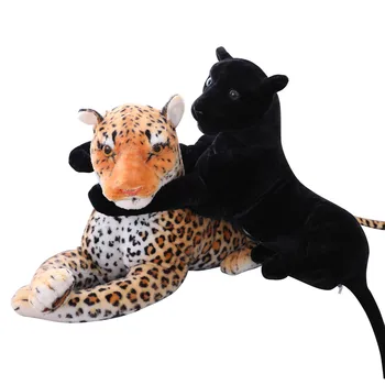 Modeliavimo Black panther Leopard Įdaryti Žaislas Pliušinis Miško Gyvūnai žaislas Tikroviška Laukinių Gyvūnų Fotografija rekvizitai Žaislai Berniukas Vaikas