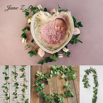 Modeliavimo rožių vynuogių, rožių lapų rotango willow yugali baby nuotrauka gimtadienio išdėstymas naujagimių fotografijos rekvizitai