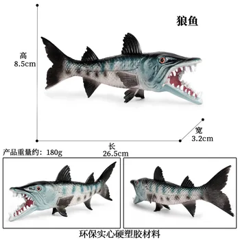Modeliavimo Wolffish Gyvūnų Modelio Veiksmų Skaičius, giliavandenių Žuvų Gyvūnų figūrėlių Kolekcija PVC Vaikų Pažinimo Žaislas