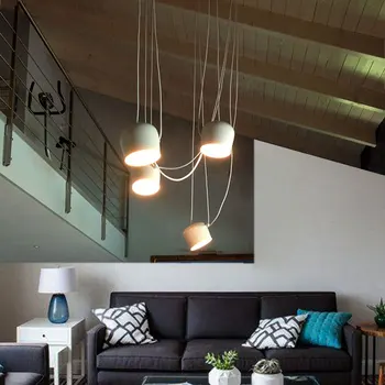Moderni Juoda Būgno Tikslas Pakabukas Šviesos diodų (LED) Aliuminio Hanglamp gyvenamasis kambarys su virtuvės rungtynių sustabdymo, šviestuvas, apšvietimas priedai veltiniams, vilna lempa