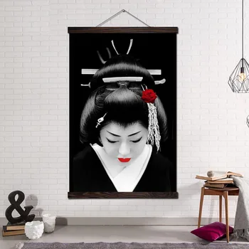 Modernios Sienos Menas Drobė Spausdinti Paveiksl Ir Plakatas Kabo Pažymėkite Drobės Tapybos Paveikslų Namų Puošybai Japonijos Kimono Moteris