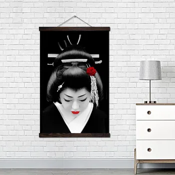 Modernios Sienos Menas Drobė Spausdinti Paveiksl Ir Plakatas Kabo Pažymėkite Drobės Tapybos Paveikslų Namų Puošybai Japonijos Kimono Moteris